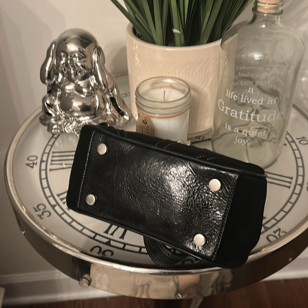 Coach Black Leather Mini Bag with Silver Buckle - Picture 3 of 8
